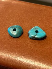Kingman Arizona Turquoise Beads Natural 2pk, 2.2mm Hole, Used