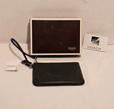 COACH Y2K Black Leather Zip Wristlet Silver Hardware 8360 New In Box