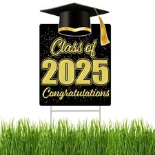 Congratulations Class of 2025 Graduation Yard Sign Home Decor Lawn Decoration...