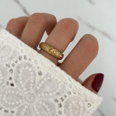 Vergoldeter Stern Stern Sternbild Himmel Sonne Mond Sterne Statement Handarbeit Ring