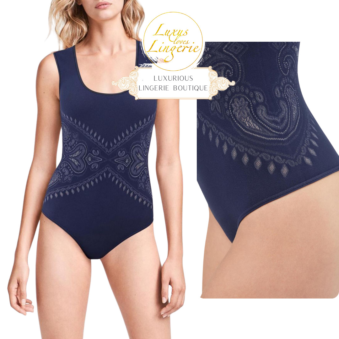 OM STRING BODY By Wolford S Black Ash Gray White Spiritual Ornament Yoga Sport
