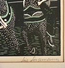 LOIS LINGEMANN MID CENTURY CALIF. ARTIST LINOCUT PRINT ENTITLED “CAROUSEL” — photo 2