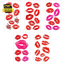 5 Sheets Kiss Tattoos Temporary Red Tattoos Lip Stickers Temporary Lip Tattoo St