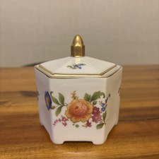 Rosenthal Selb Bavaria Zuckerdose mit Deckel Blumendekor Goldrand Porzellan 