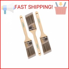 Pro Grade 2 Inch Angled Paint Brush 3 Pack   Professional Angle Sash Brushes f