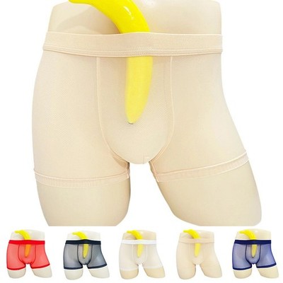 Herren Netz Unterwäsche 10% Elasthan Mischung 90% Polyamid Stoff Einfarbig Muster
