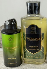 BATH BODY WORKS WOODLANDS MEN S SPRAY 3-IN-1 BODY WASH 2 PC SET NEW