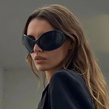 Cool Wrap Around Sports Sunglasses Women Vintage Gothic Shades Unique Hip Hop