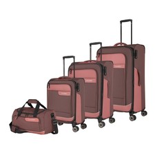 Travelite VIIA Kofferset 4 Rollen Größe L/M/S + Reisetasche - Frühlingsrose