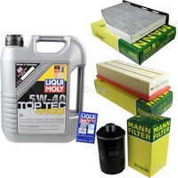 Inspektionspaket 5L Liqui Moly Top Tec 4100 5W-40 FüR Audi A3 1.8 Tfsi 2.0 Q3 VW
