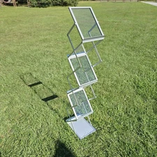 Foldable Aluminum Magazine Rack, Portable Pop-up Display Stand, 6 Pockets
