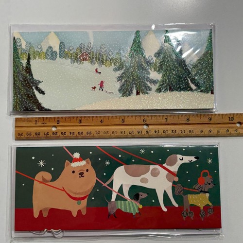 2 Christmas Holiday Dog Greeting Cards Up With Paper Panoramics Pop Up - Picture 4 of 7