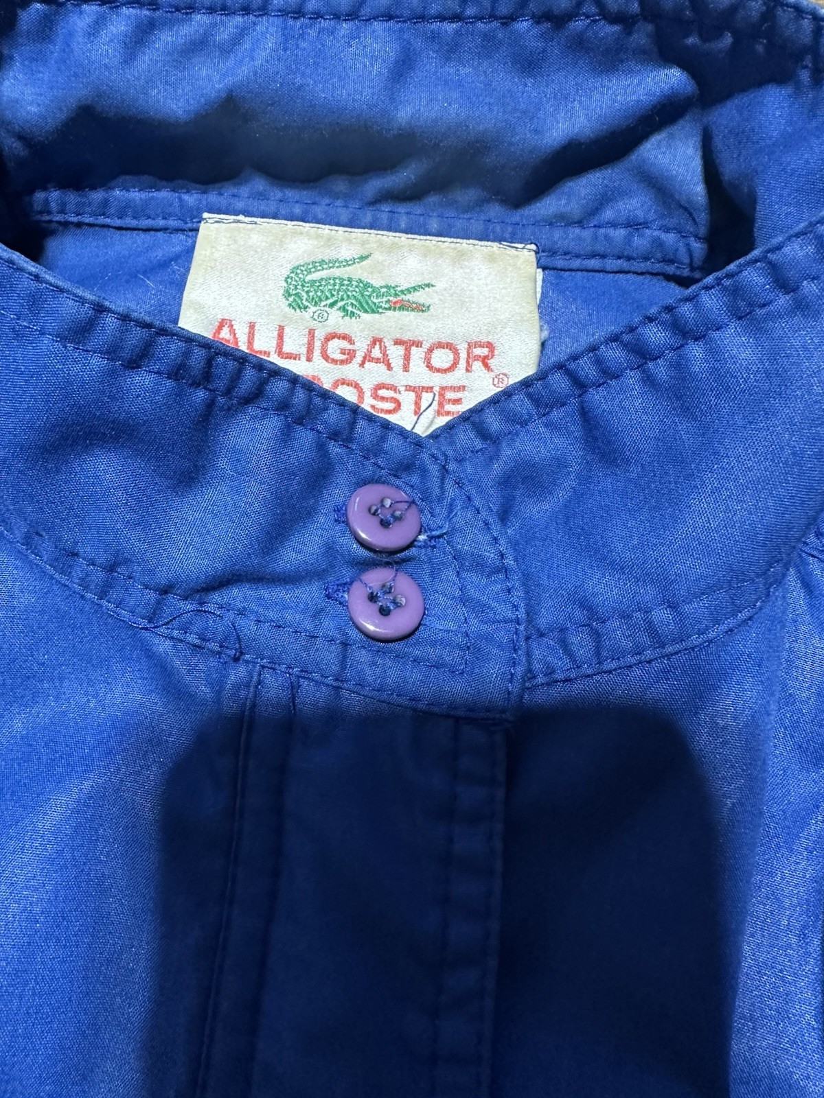 80s rare Vintage women's LACOSTE blue lightweight bomber jacket retro sportswear thumbnail 9