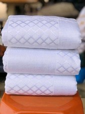 Authentic 6 Yards White Kente Cloth   Handwoven Traditional African Fabric