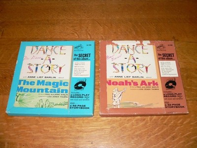 2 Vintage Dance-A-Story Book & Record Sets, Noah's Ark & The Magic Mountain
