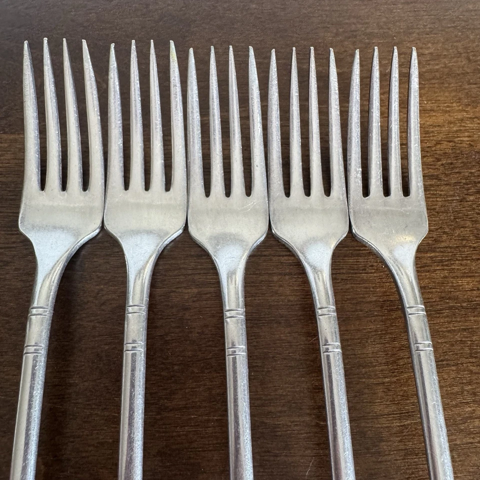 "Juego de 5 horquillas de rejilla Oneida Community Silver LADY HAMILTON plateadas 1932 8""" Foto 3 de 4