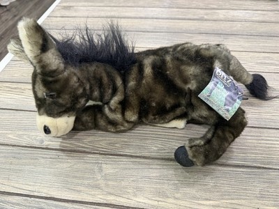 DITZ designs Donkey Hand Puppet Stuffed Animal Plush Realistic Farm Toy RARE