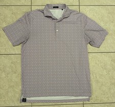 Turtleson Men  s Golf Polo Blue W/Pink Lemons Performance Shirt Large