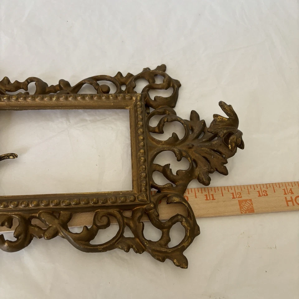 Antiguo marco de tocador de latón fundido NB&IW rococó barroco circa 1900 Foto 3 de 4