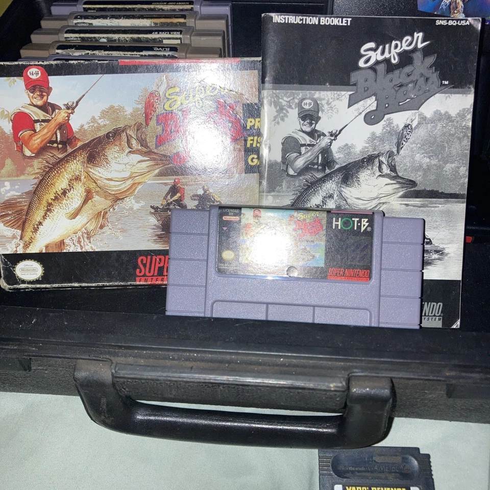 Super Black Bass SNES Auténtica Caja y Carro Probado - Nintendo 1992 - Sin Manual Foto 4 de 4