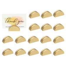 24 Pack Wood Place Card Holder, Wooden Table Number Holder,Half-Round Gold