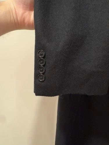 Cardinal of Canada Mens Black Wool Cashmere Overcoat 40R Worn Once Top Coat image 14