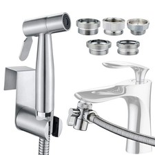 Faucet Bidet Sprayer for Toilet - with Faucet Splitter, 59 inch Hose and Hook