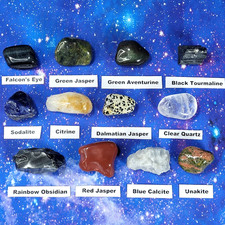 Juego de 12 piezas de Cristal Bruja Verde Tierra Curativa Kit Mágico LG Piedras Arco Iris Obsidiana