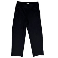 AYR The High Hopes Pants Womens Small Short Black Cotton Modal Knit Trousers O2