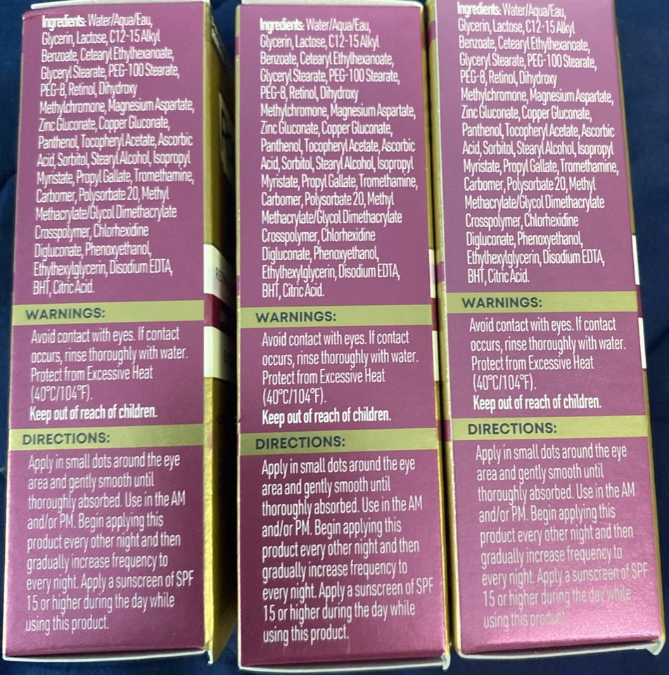 RoC RETINOL CORREXION LINE CREMA SUAVIZANTE PARA OJOS! 0,5 OZ.❗️LOTE DE 3❗️ Foto 2 de 4