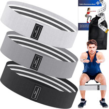 Wide Fabric Resistance Bands for Working Out  Strength Level Non-Slip Exercise