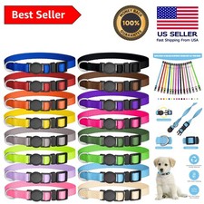 Vibrant 16 Colors Nylon Puppy Collars - Safe  Adjustable with Breakaway Clasp