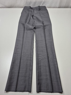 Galante Lanificio Dress Pants Men's 30x36 Gray Wool Flat Front Unhemmed Italy