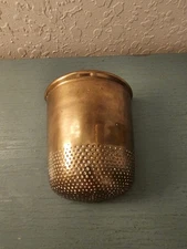 Vintage MidCentury Solid Brass Thimble Wall Pocket-Very Good