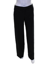 Stella McCartney Womens Wool Zip Pleated Lined Wide Leg Dress Pants Black Size E