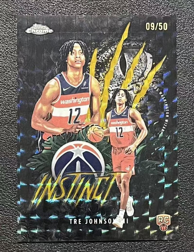 2025-26 Topps Chrome Tre Johnson RC Rookie Instinct Gold Geometric /50