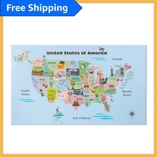 Engaging 14.5  x24.6  United States Map for Children - Perfect for Classrooms