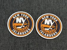 Lot 2 NEW YORK ISLANDERS 2 1/4" x 2 1/4" Logo STICKERS Fast FREE SHIP 
