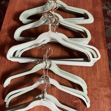 Joy Mangano Velvet Huggable Hangers 39 Suit, 15 Shirt, Light Sage Green, Used