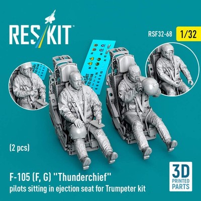 ResKit RSF32-68 1:32 F-105 F/G 'Thunderchief' pilots sitting in ejection seat 2p