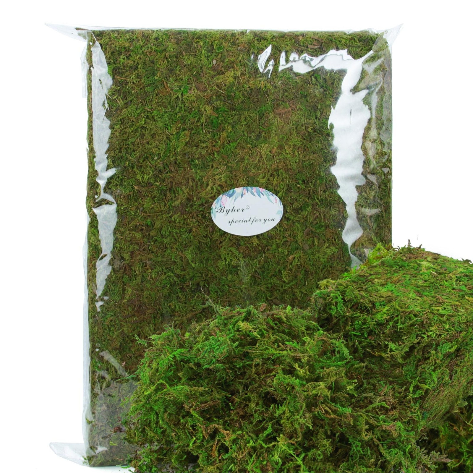 35oz (2.18 Pounds) Green Artificial Moss for Indoor Crafts, Fairy Gardens, Ta...