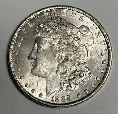 BU 1889-P Morgan Silver Dollar (all original), U.S. $1 Mint State MS Coin