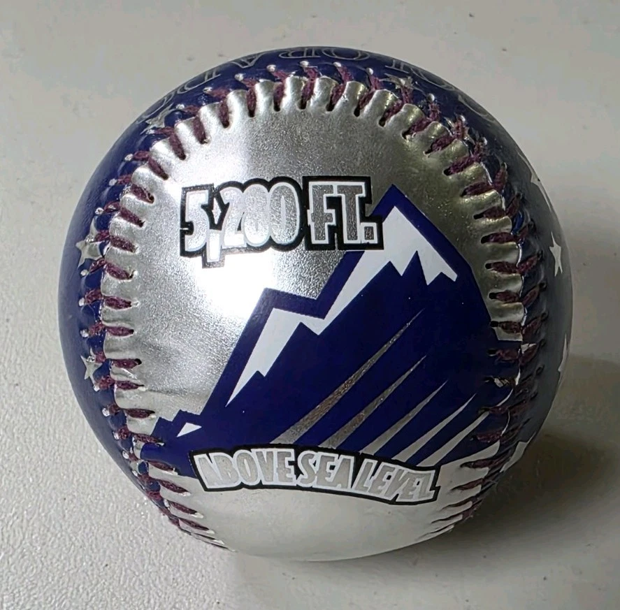 Bola de beisebol de colecionador Colorado Rockies edição limitada 2001 roxa e prata - Imagem 3 de 4