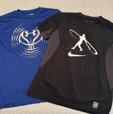 Nike Under Armour Boys T-Shirt Lot of 2 Size M Graphic Short Sleeve