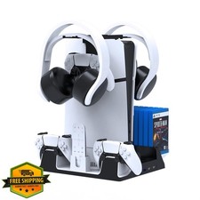 JOYTORN PS5 Vertical Stand, Cooling Fan, Dual Charger, Headset Hook