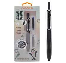 xixixiaozhu OASO K018 Sealed Retractable Fountain Pen Set 0.5mm with 2pcs Blu...