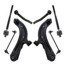 8pc Front Suspension Kit Steering Control Arms Tie Rods Sway Bar End Links