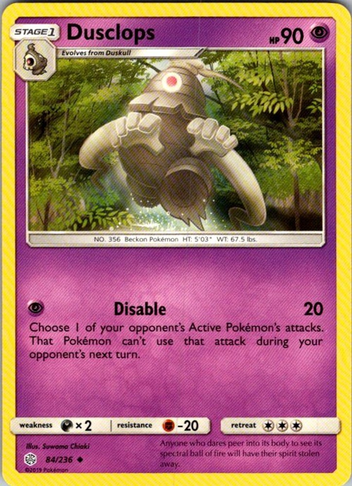 Pokemon SM - Cosmic Eclipse Dusclops 84/236 NM