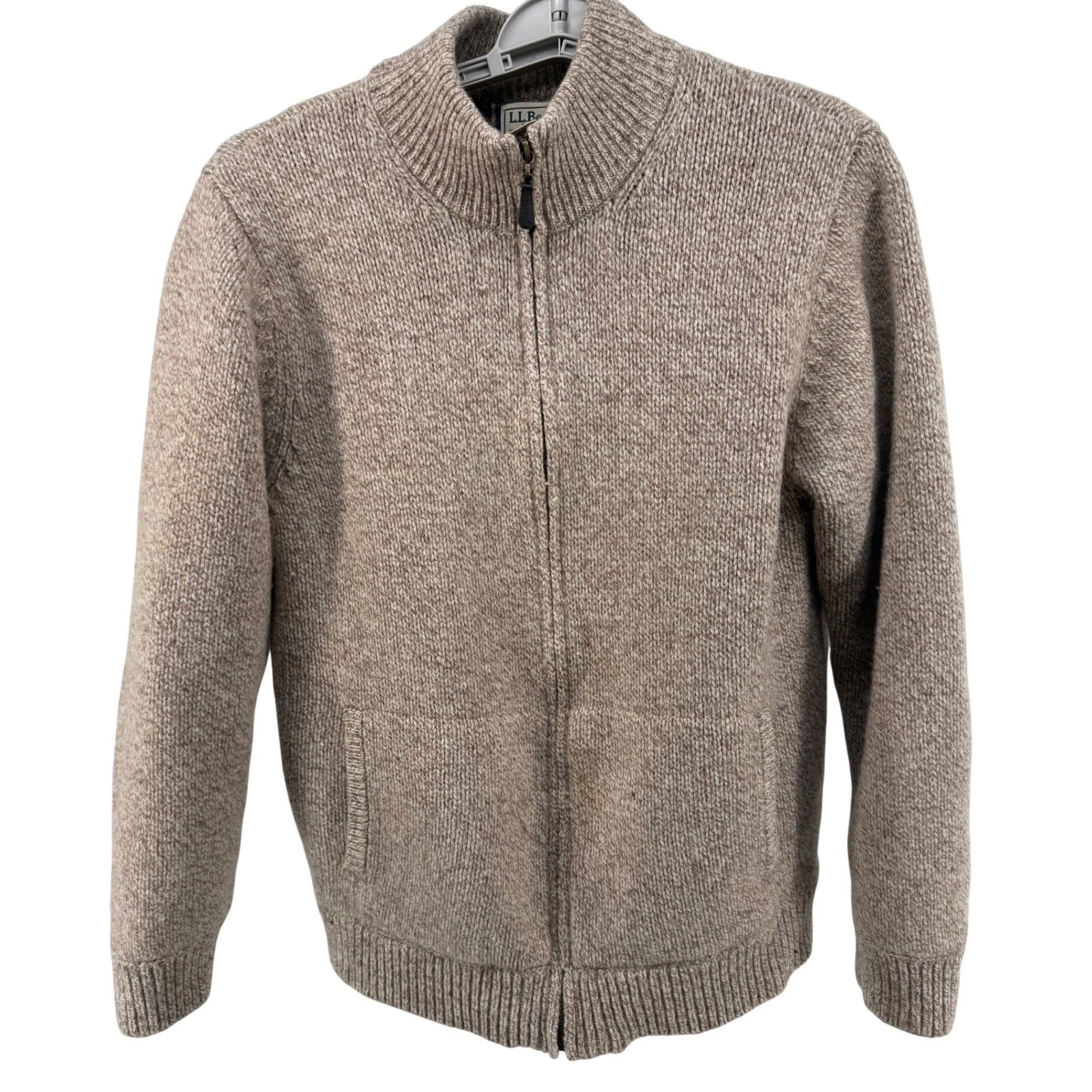L.L. Bean Classic Ragg Wool Full Zip Flannel Lined Sweater Tan Men's L REG
Opens in a new window or