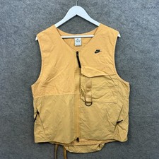 Nike Gilet Mens Medium Beige Tech Pack Ripstop Vest Unlined Utility Military Y2K